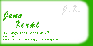 jeno kerpl business card